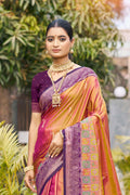 Magenta Pink Soft Silk Woven Work Traditional Saree