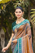 Copper Brown Soft Silk Woven Work Traditional Saree