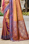 Copper Gold Soft Silk Woven Work Traditional Saree