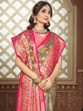 Grey Silk Saree With Blouse Piece