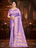 Lilac Silk Saree With Blouse Piece