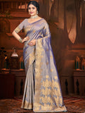 Lavender Silk Saree With Blouse Piece