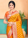 Mustard Silk Saree With Blouse Piece