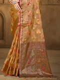 Orange Organza Saree With Blouse Piece