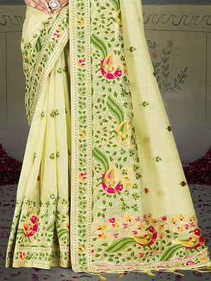 Mint Green Cotton Saree With Blouse Piece
