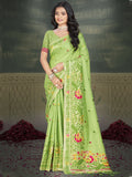 Green Cotton Saree With Blouse Piece