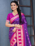 Purple Silk Saree With Blouse Piece