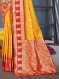 Yellow Silk Saree With Blouse Piece