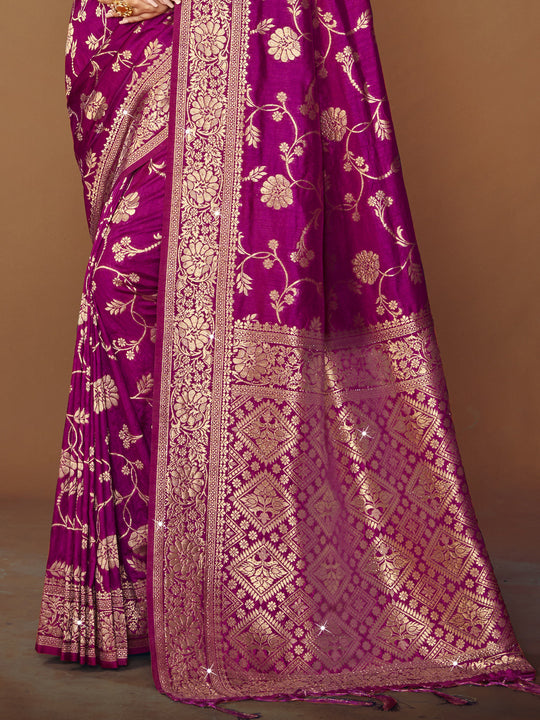 Purple Silk Saree With Blouse Piece