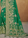 Green Silk Saree With Blouse Piece