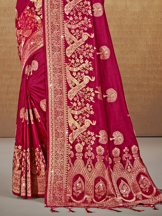 Purple Silk Saree With Blouse Piece