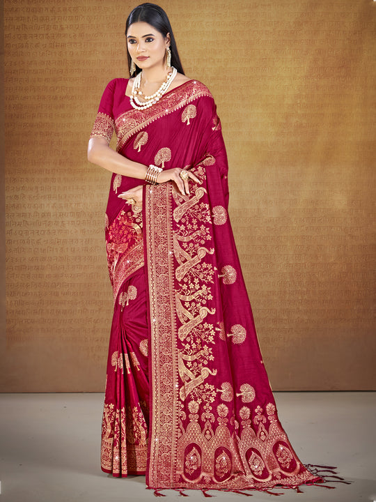 Purple Silk Saree With Blouse Piece