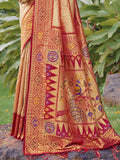 Peach Silk Saree With Blouse Piece