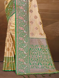 Beige Silk Saree With Blouse Piece