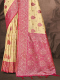 Beige Silk Saree With Blouse Piece