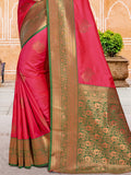 Pink Silk Saree With Blouse Piece