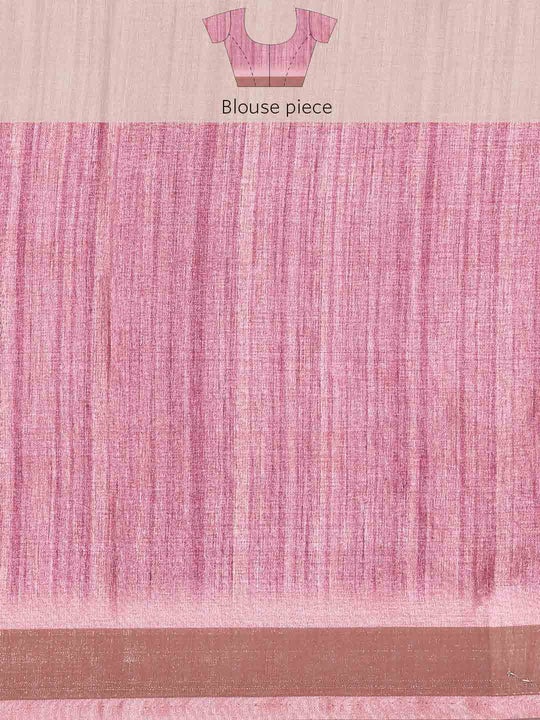 Magenta Cotton Saree With Blouse Piece