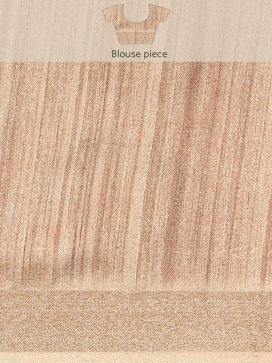 Brown Cotton Saree With Blouse Piece