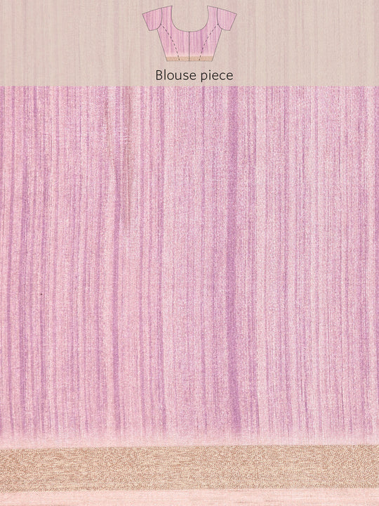 Purple Cotton Saree With Blouse Piece