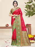 Pink Silk Saree With Blouse Piece