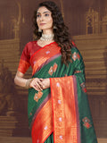 Green Silk Saree With Blouse Piece