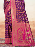 Wine Silk Saree With Blouse Piece