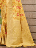 Yellow Organza Saree With Blouse Piece