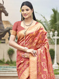 Pink Organza Saree With Blouse Piece