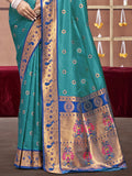 Blue Silk Saree With Blouse Piece