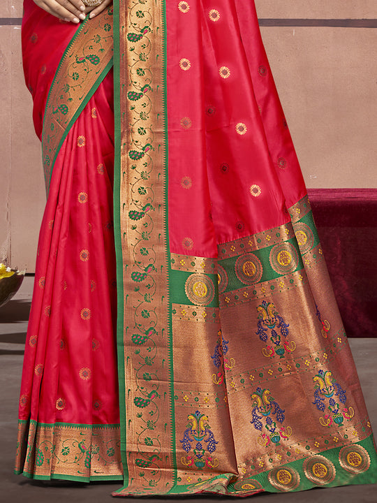 Pink Silk Saree With Blouse Piece