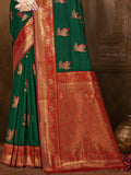 Green Silk Saree With Blouse Piece