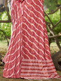 Pink Linen Blend Saree With Blouse Piece