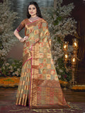 Grey Chanderi Saree With Blouse Piece