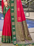 Pink Silk Saree With Blouse Piece
