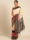 Cream Silk Saree With Blouse Piece