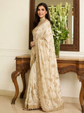 Embroidered Embellished Sequinned Satin Saree