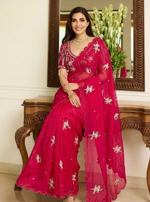 Embellished Embroidered Saree