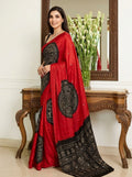 Printed Bandhani Ajrak Mirrorwork Saree