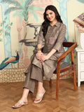 Floral Printed Regular Three-Quarter Sleeves Shirt Collar Kurta with Trousers