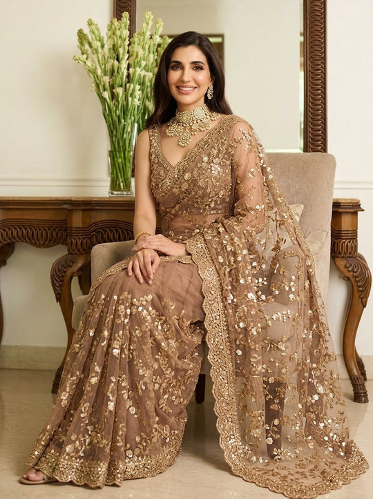 Embellished Embroidered Saree