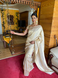 SWARDA THIGALE in Golden Kanjivaram Saree