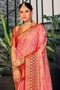 Pink Organza Saree With Blouse