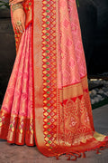 Pink Organza Saree With Blouse