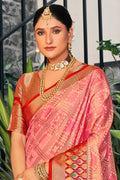 Pink Organza Saree With Blouse