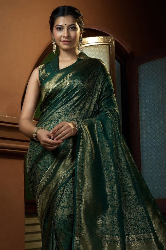 Pthalo Green Kanjivaram Saree