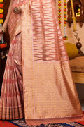 Rose Peach Organza Saree
