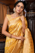 Pastel Yellow Organza Saree