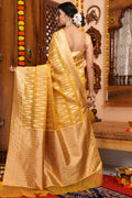 Pastel Yellow Organza Saree