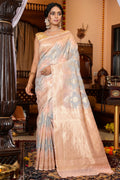 Womens Cotton Grey Saree With Blouse Piece
