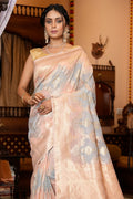 Womens Cotton Grey Saree With Blouse Piece